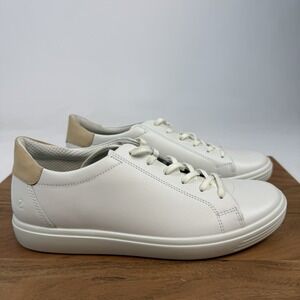 New Womens ECCO Classic Retro White Leather Sneaker Shoes Size EU 41 10-10.5